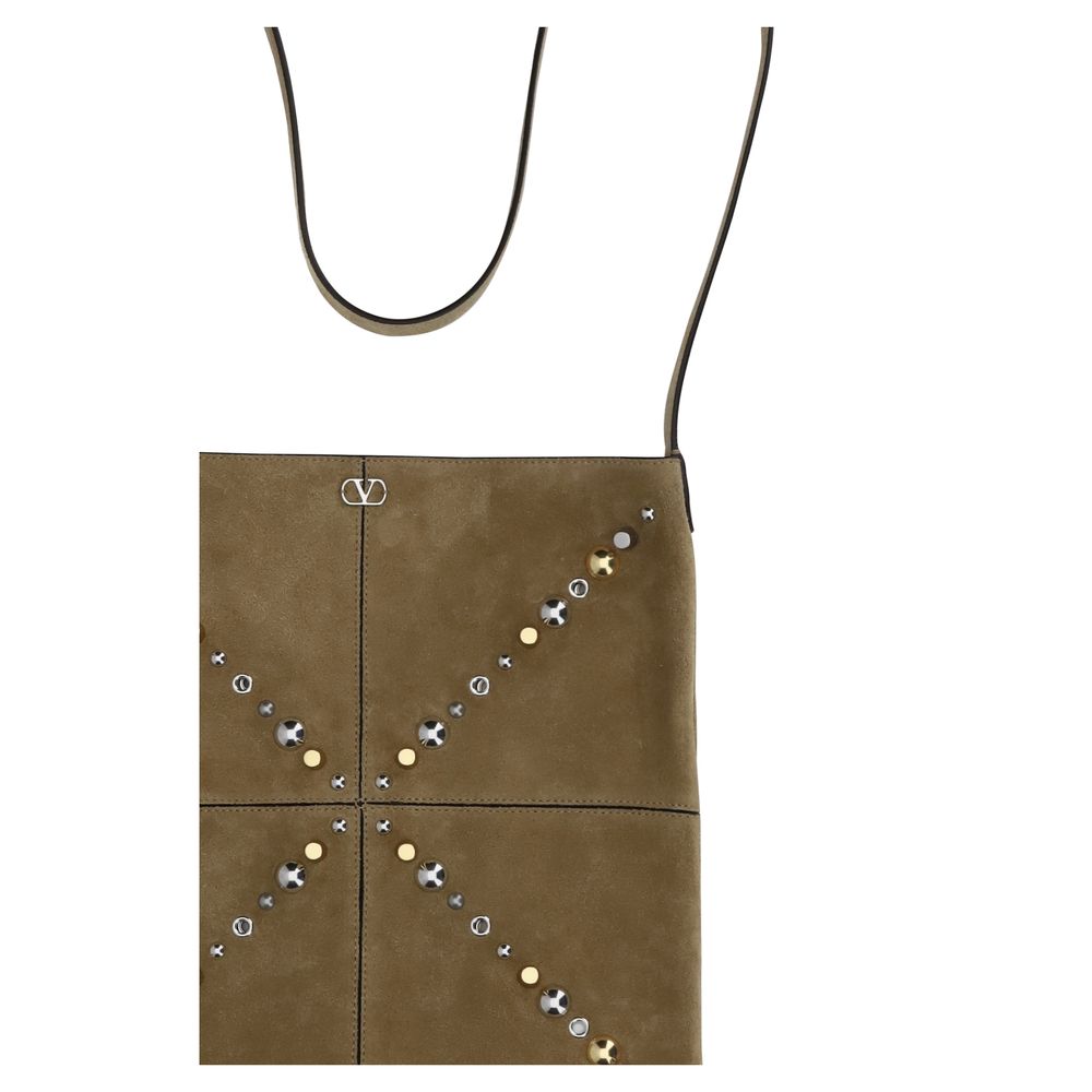 Valentino Garavani Beige Calf Leather Bos Taurus Shoulder Bag Valentino Garavani