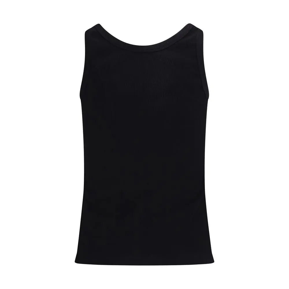 Versace Black Cotton Tank Tops Versace