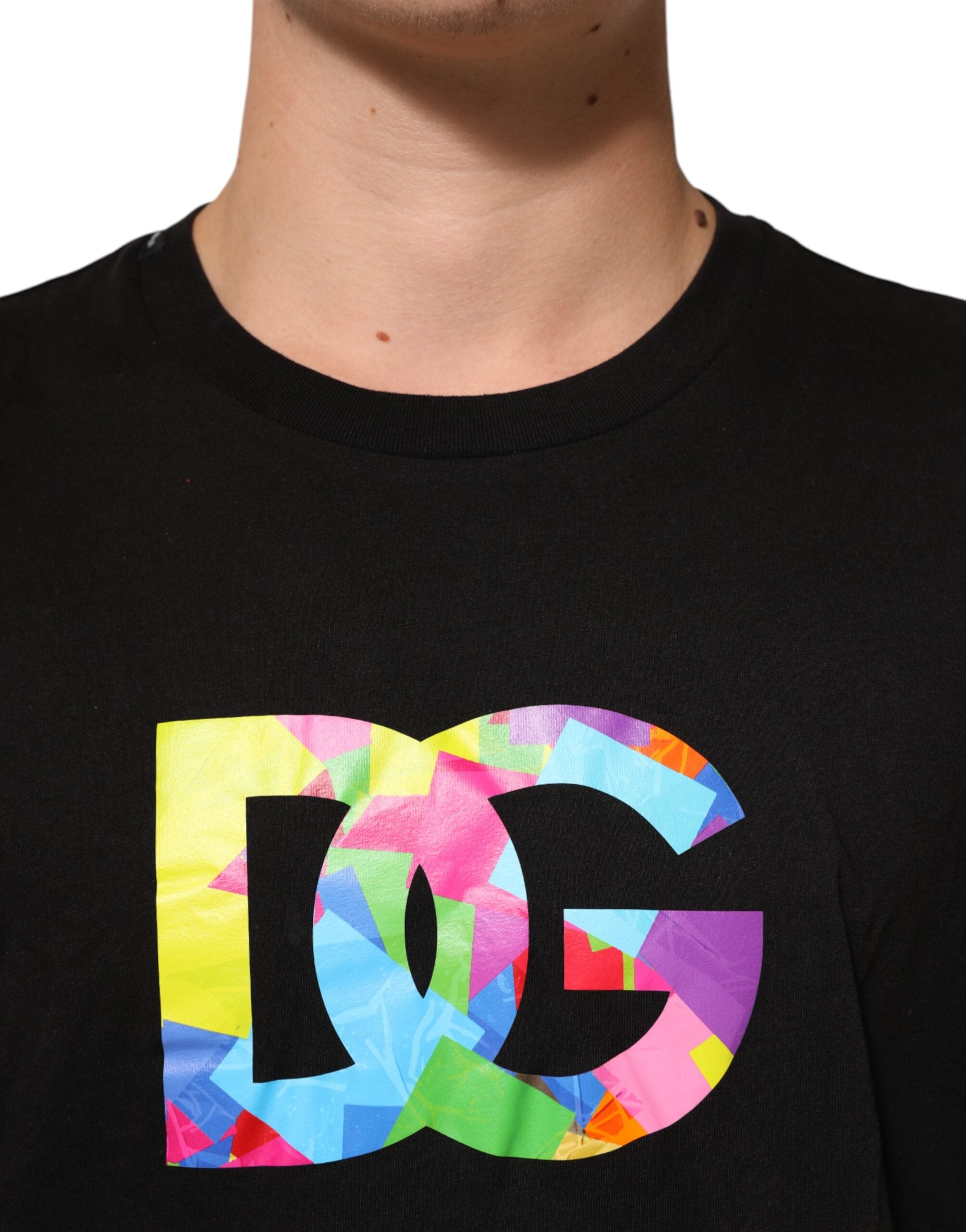 Dolce & Gabbana Black Logo Print Cotton Crew Neck T-shirt Dolce & Gabbana