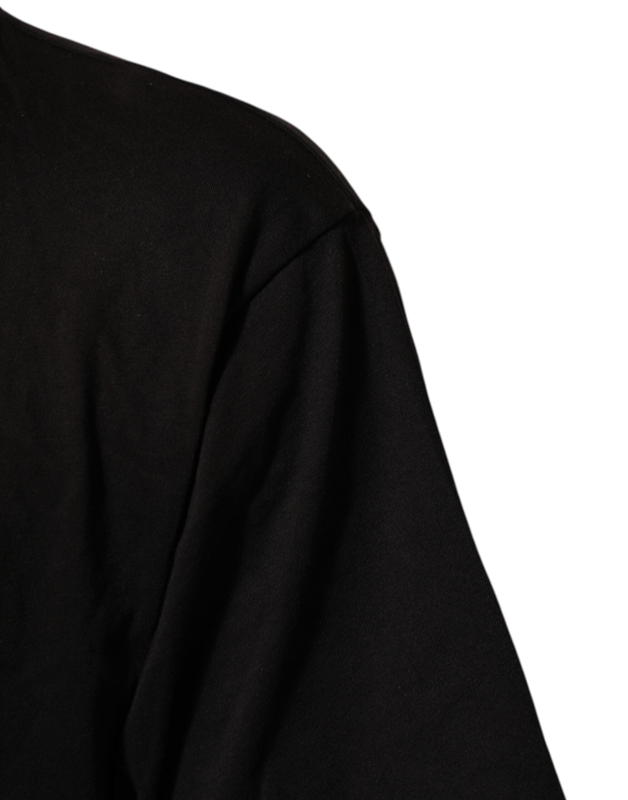 Dolce & Gabbana Black Logo Print Cotton Crew Neck T-shirt Dolce & Gabbana