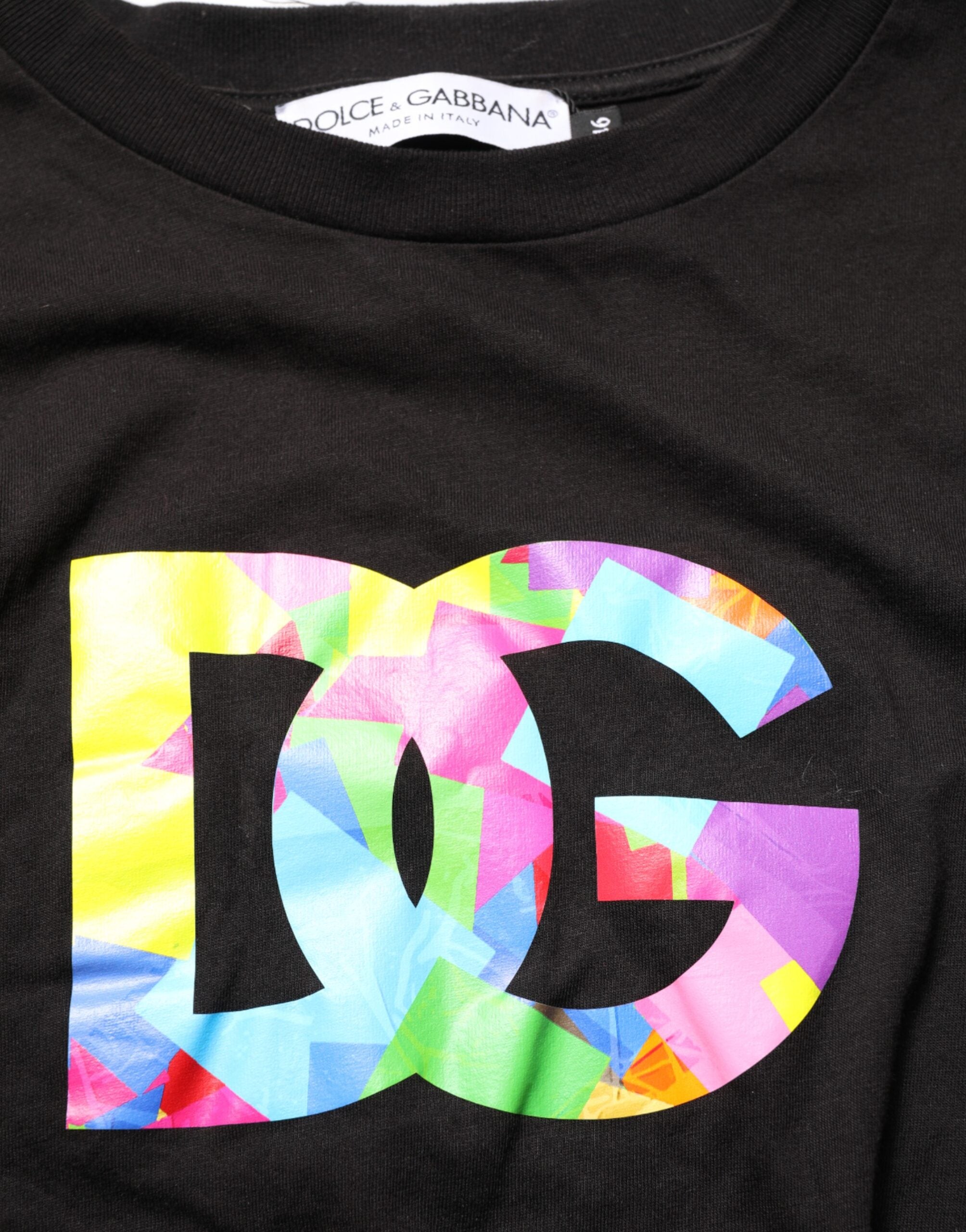 Dolce & Gabbana Black Logo Print Cotton Crew Neck T-shirt Dolce & Gabbana