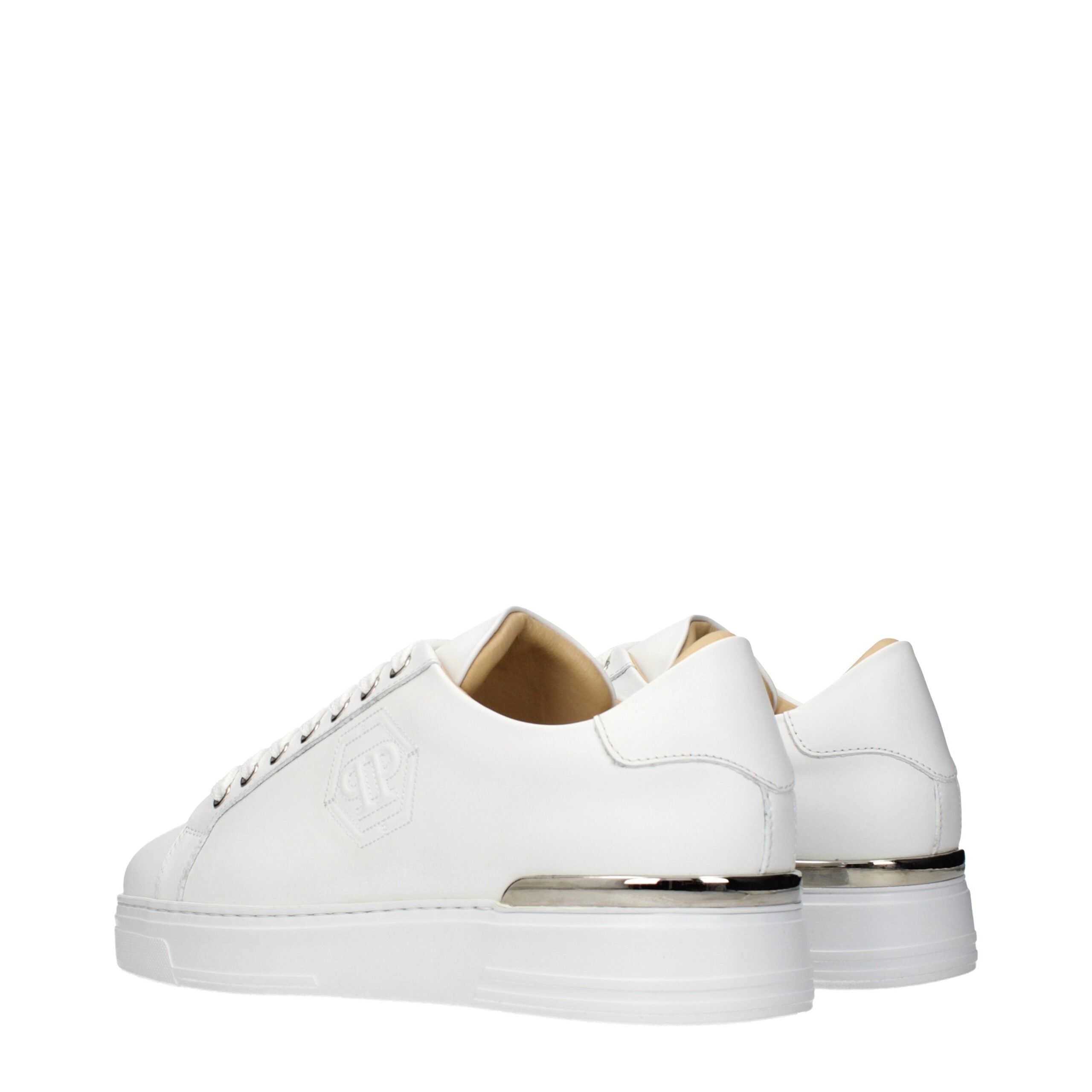 Philipp Plein White Leather Low Top Sneakers Philipp Plein