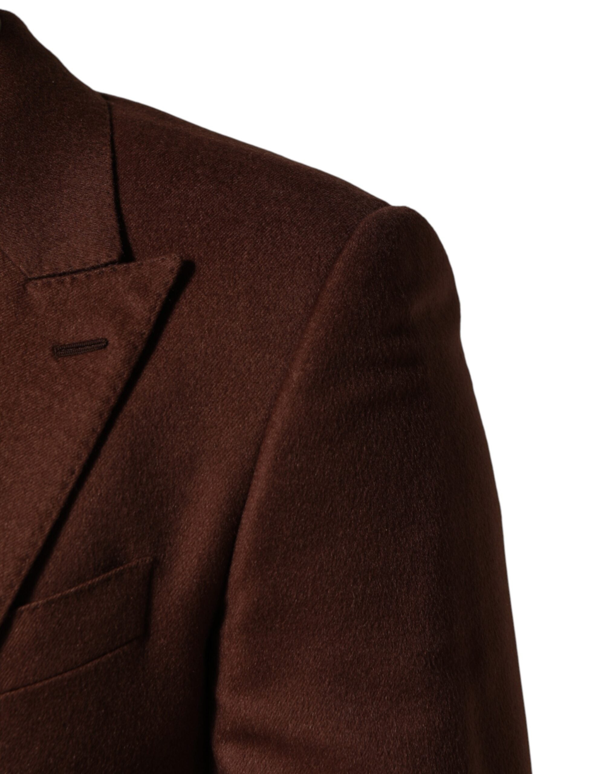 Dolce & Gabbana Brown Cashmere Single Breasted Jacket Blazer Dolce & Gabbana