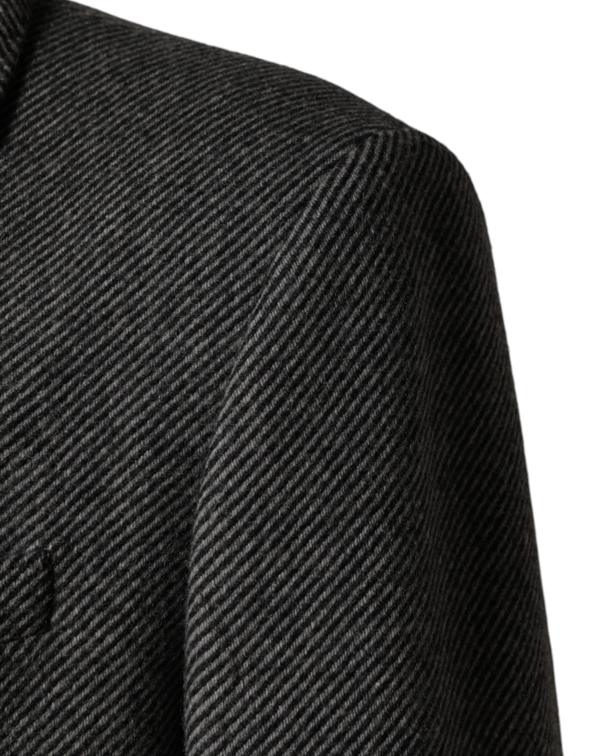 Dolce & Gabbana Gray Single Breasted Men Trench Coat Jacket Dolce & Gabbana
