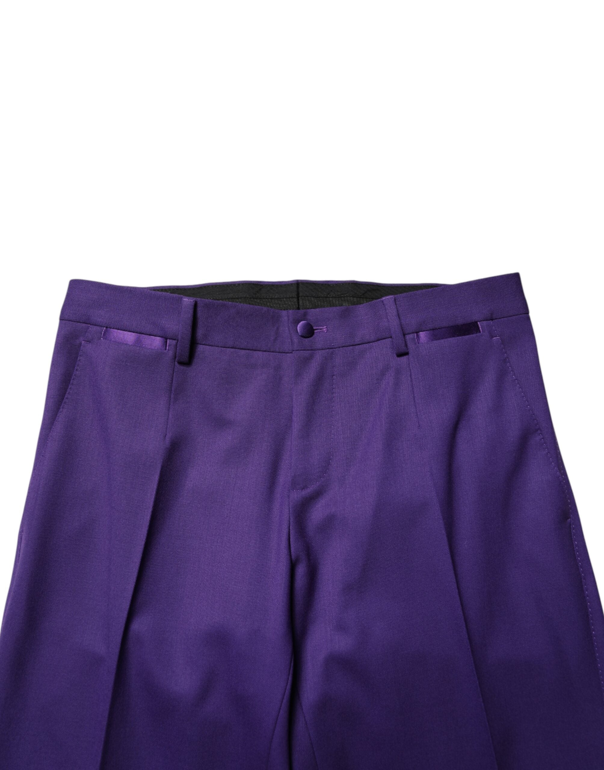 Dolce & Gabbana Purple Wool Skinny Dress Men Trouser Pants Dolce & Gabbana