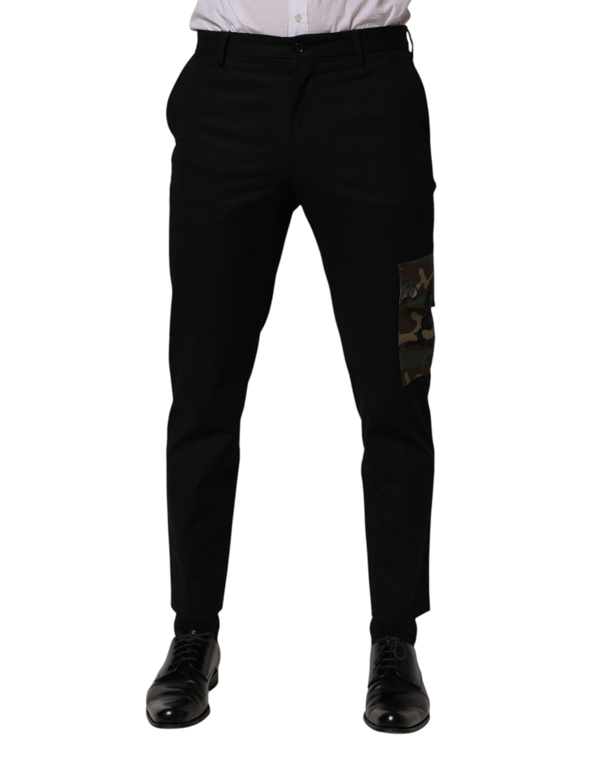 Dolce & Gabbana Black Cotton Skinny Dress Cargo Trouser Pants Dolce & Gabbana