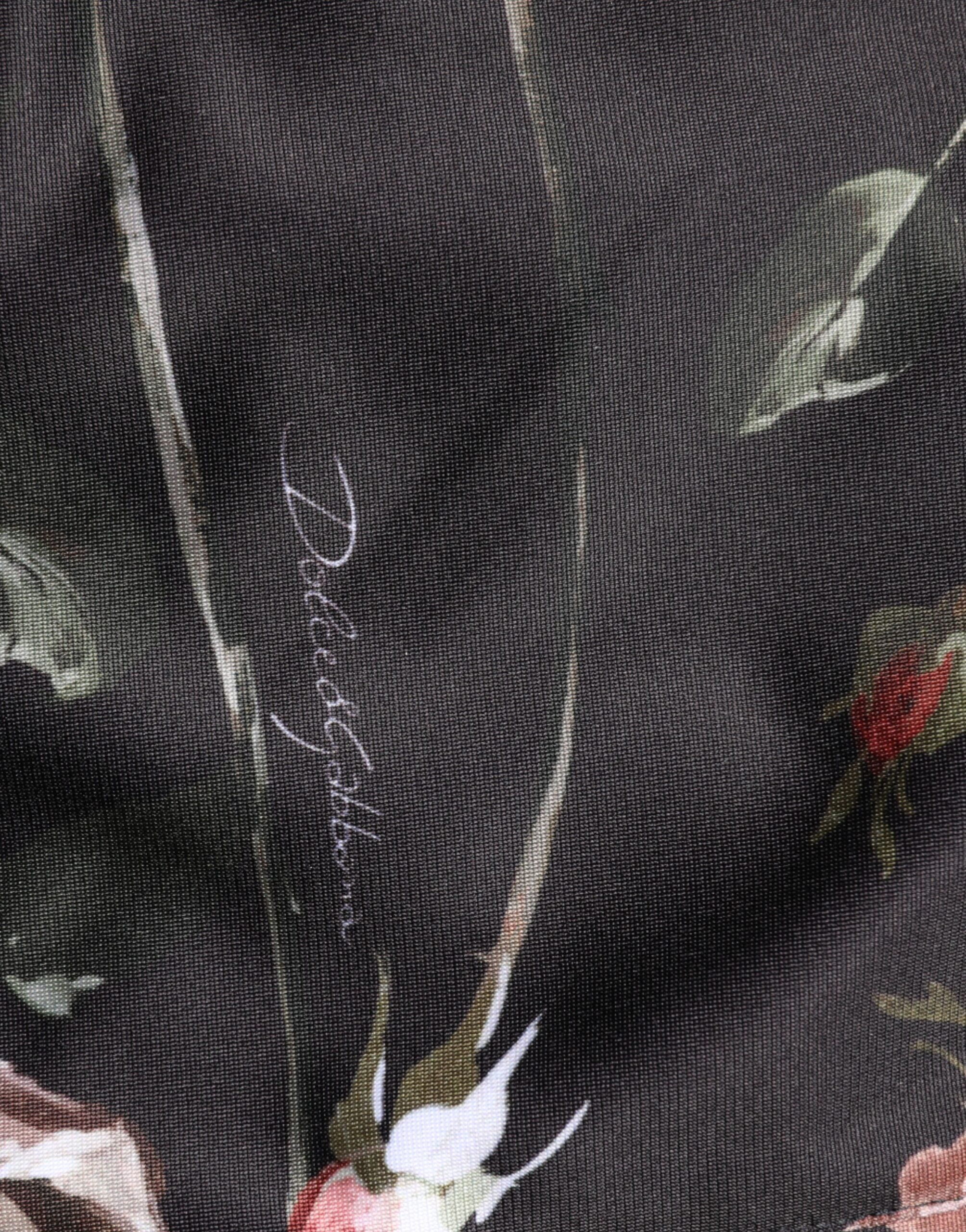 Dolce & Gabbana Black Floral Straight-Leg Chino Trouser Pants Dolce & Gabbana