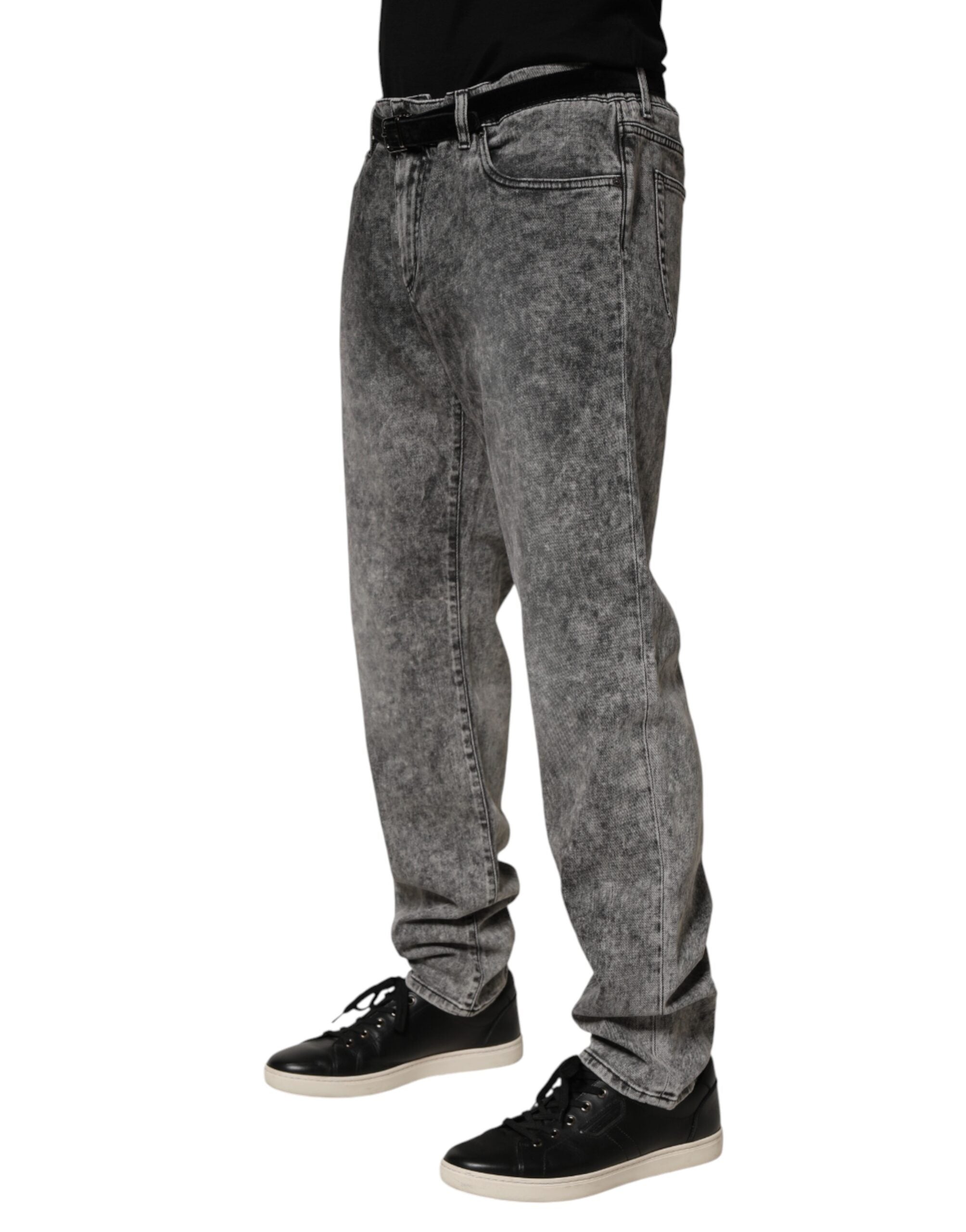 Dolce & Gabbana Gray Cotton Straight Leg Denim Trouser Jeans Dolce & Gabbana