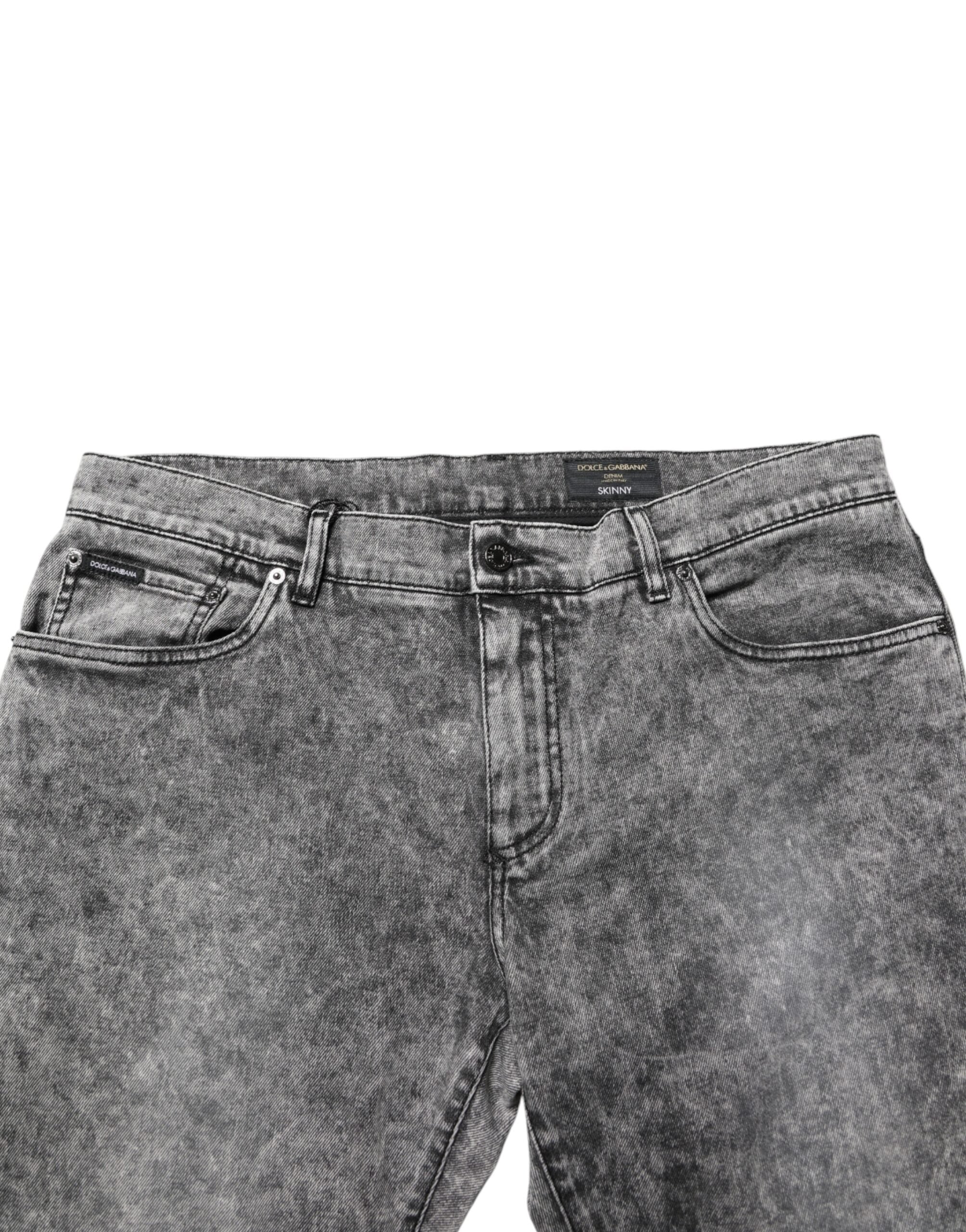 Dolce & Gabbana Gray Cotton Straight Leg Denim Trouser Jeans Dolce & Gabbana