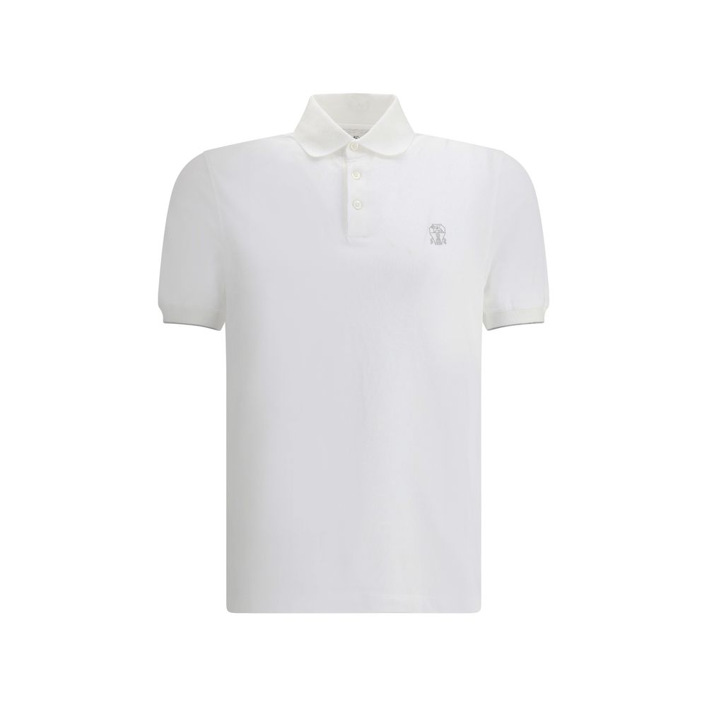 Brunello Cucinelli White Cotton Polo Shirt Brunello Cucinelli