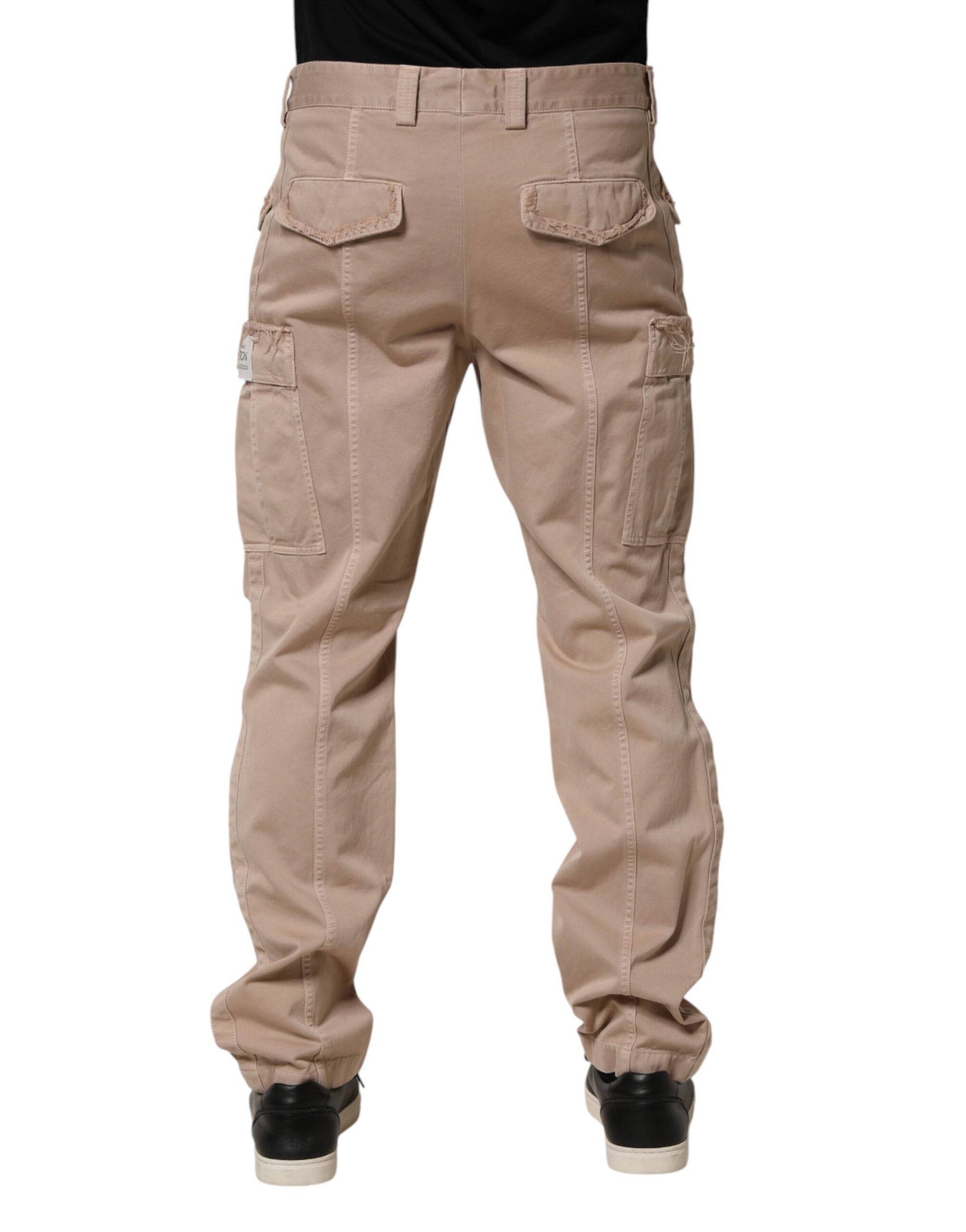 Dolce & Gabbana Beige Straight Cargo Chino Men Trouser Pants Dolce & Gabbana