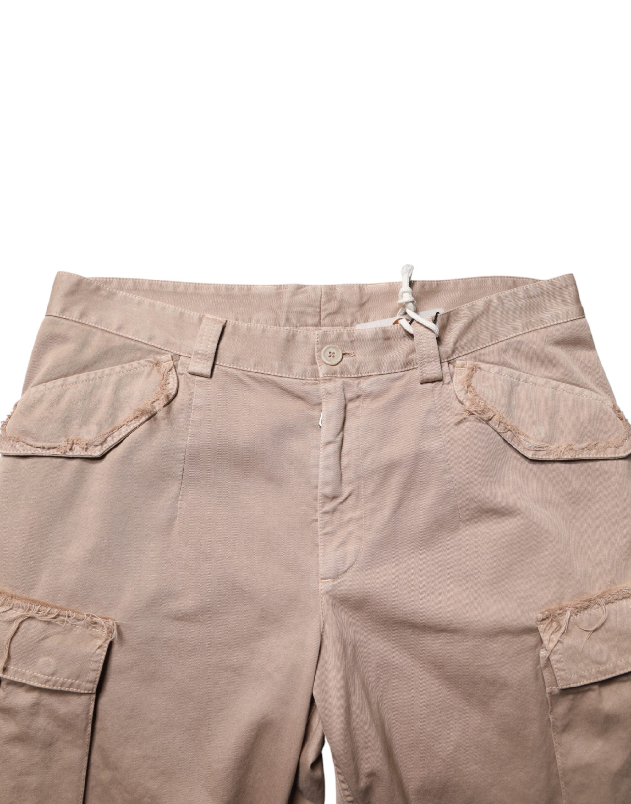 Dolce & Gabbana Beige Straight Cargo Chino Men Trouser Pants Dolce & Gabbana