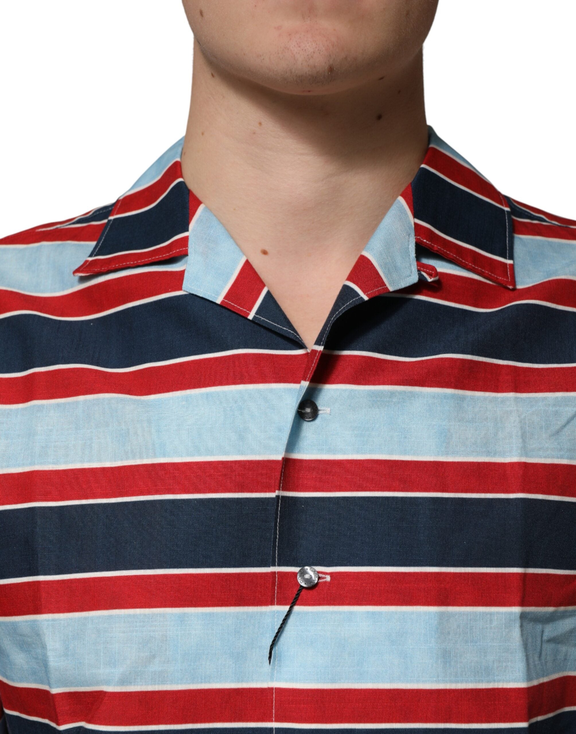 Dolce & Gabbana Multicolor Stripes Cotton Men Button Down Shirt Dolce & Gabbana