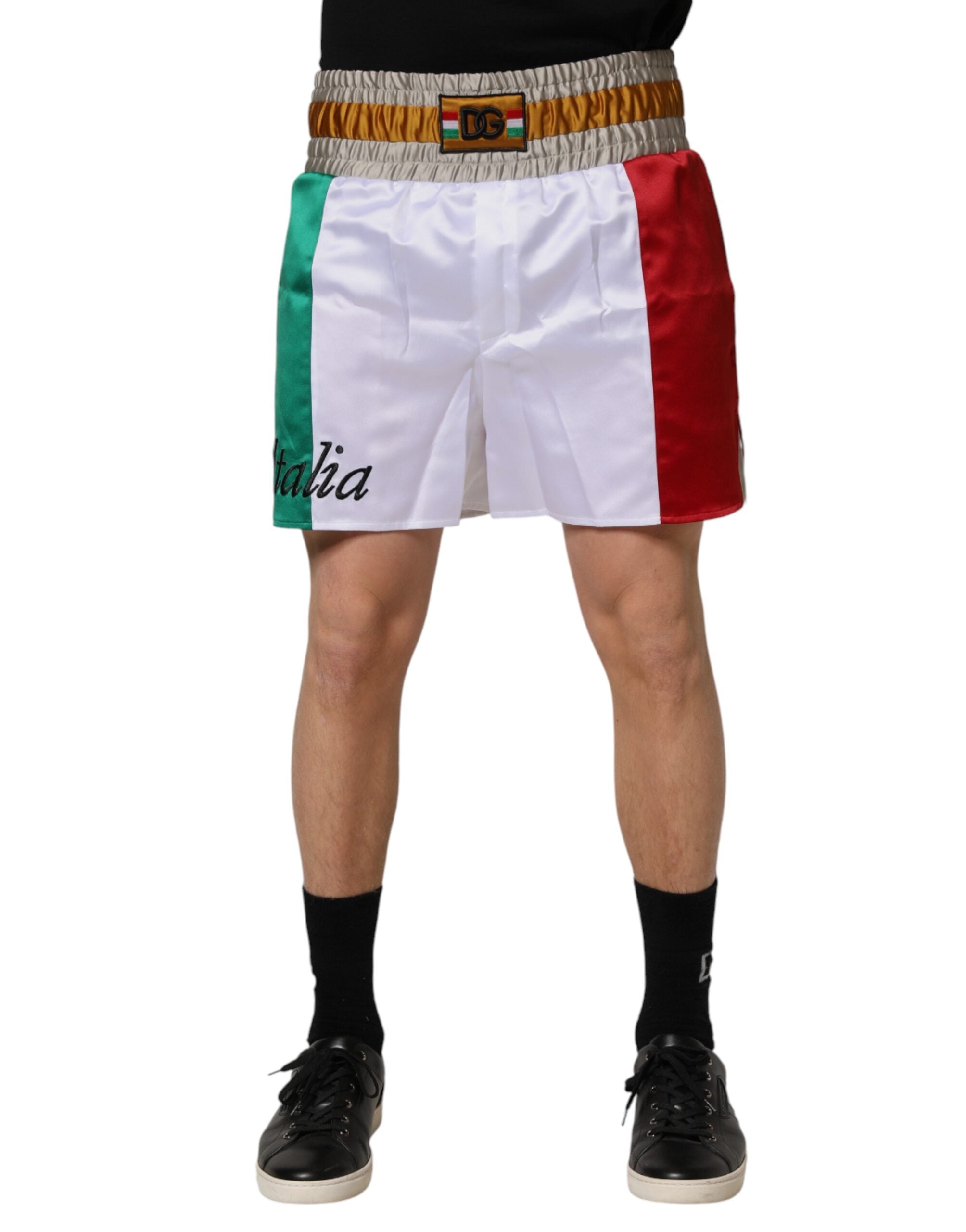 Dolce & Gabbana Multicolor Italia Polyester Bermuda Shorts Dolce & Gabbana