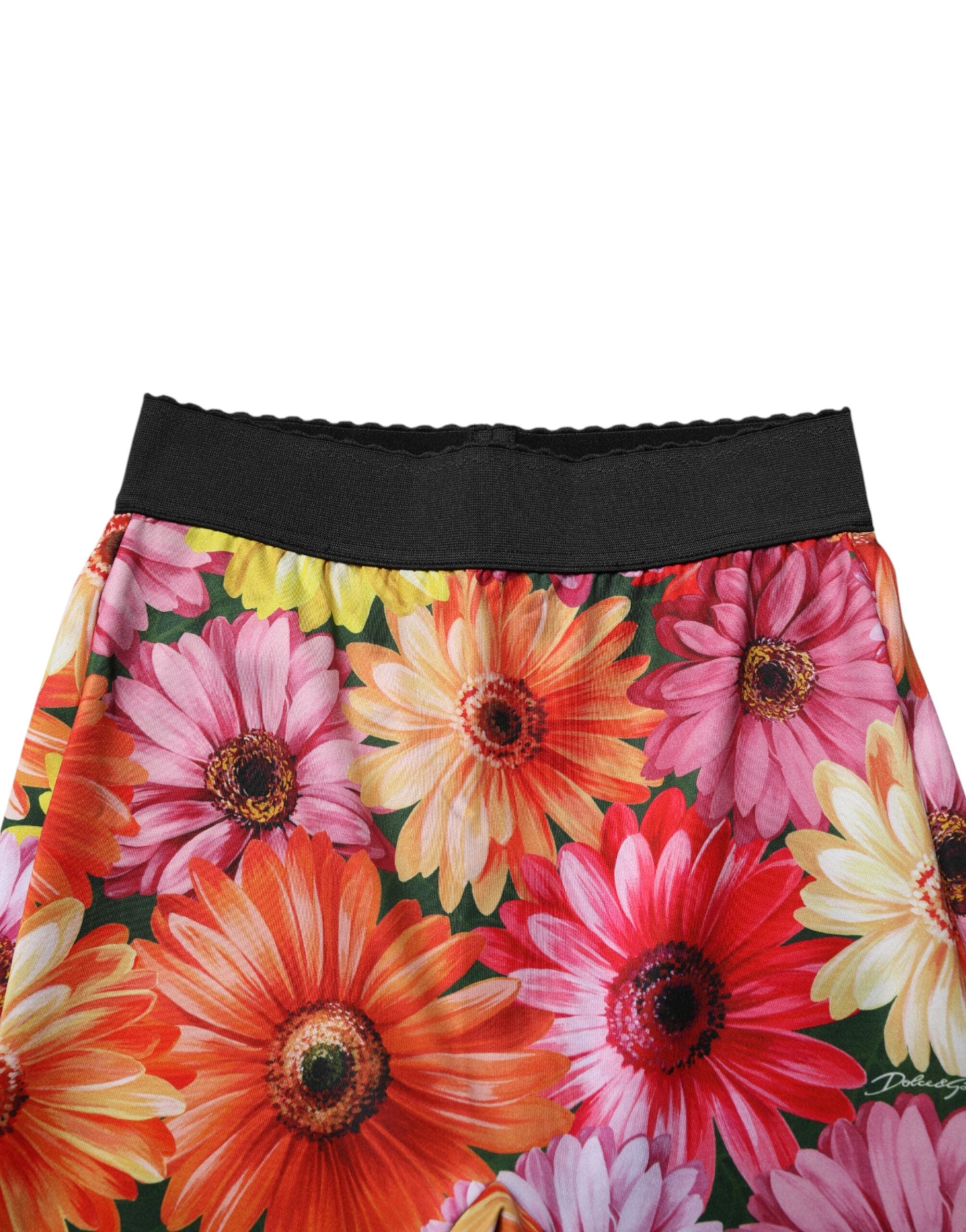 Dolce & Gabbana Multicolor Floral Leggings StretchWaist Pants Dolce & Gabbana