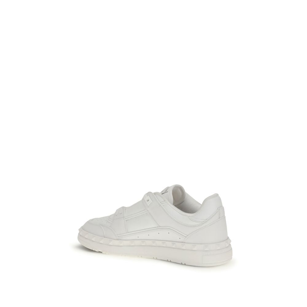 Valentino Garavani White Calf Leather Bos Taurus Low Top Sneakers Valentino Garavani