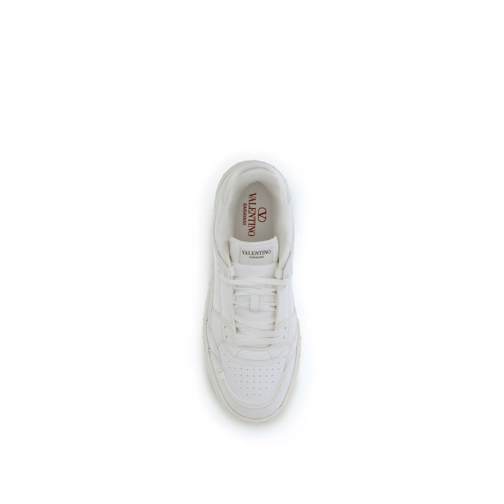 Valentino Garavani White Calf Leather Bos Taurus Low Top Sneakers Valentino Garavani