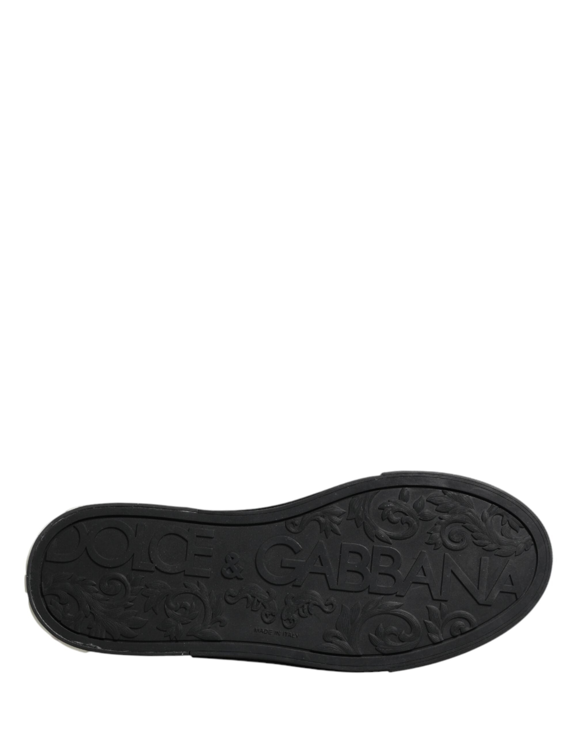 Dolce & Gabbana Blue Canvas Embellished Slip On Men Sneakers Shoes Dolce & Gabbana