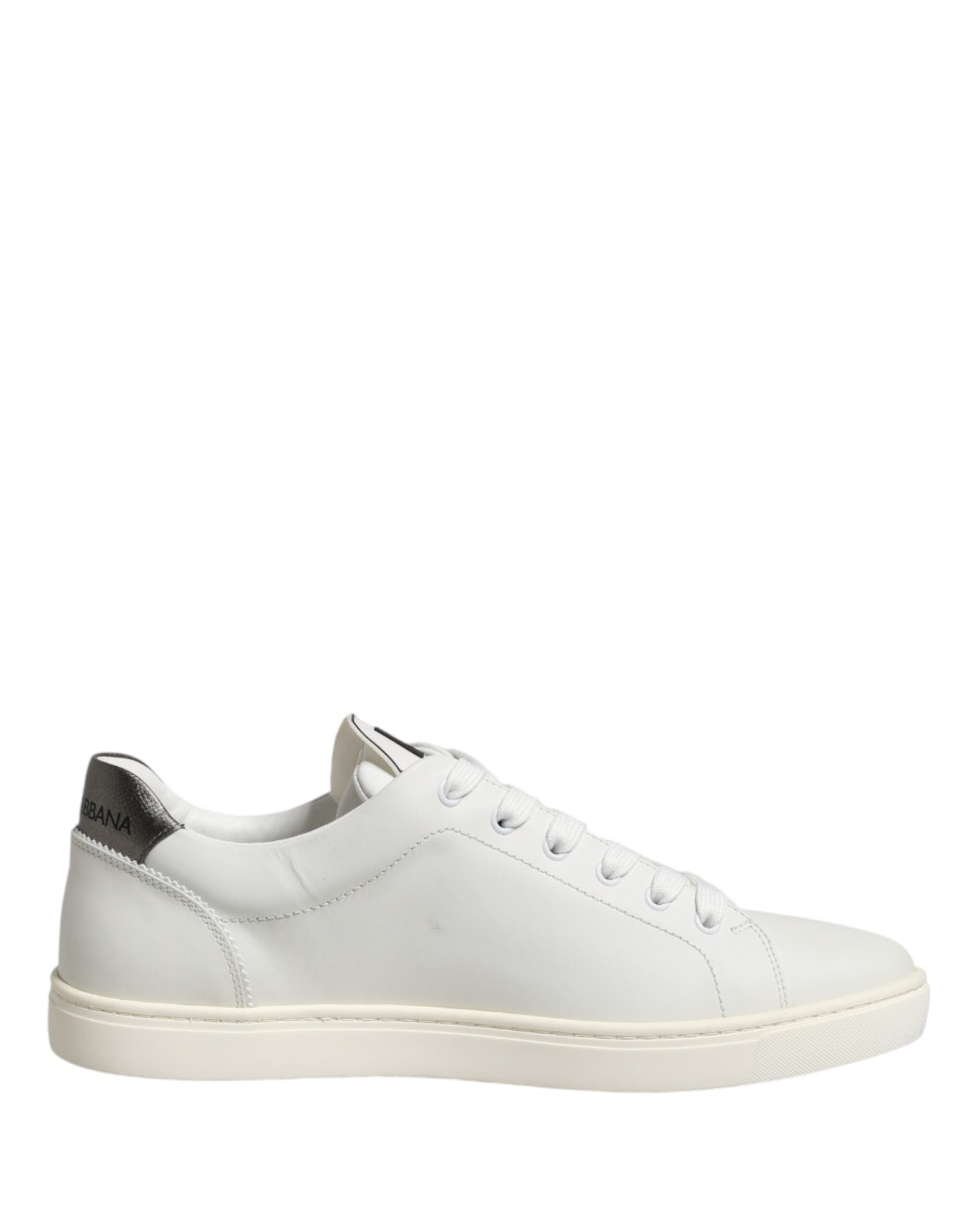 Dolce & Gabbana White Leather Sacred Heart Patch Sneakers Shoes Dolce & Gabbana