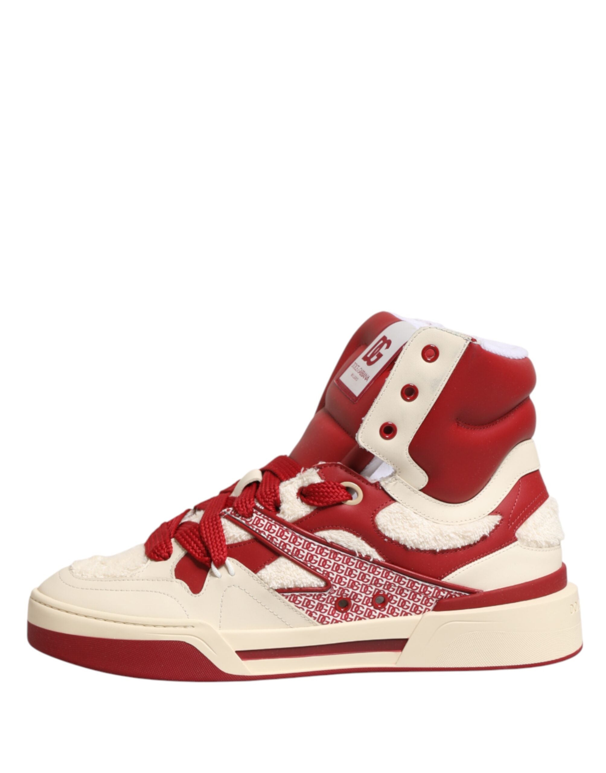 Dolce & Gabbana White Red Custom 2.Zero High Top Men Sneakers Shoes Dolce & Gabbana