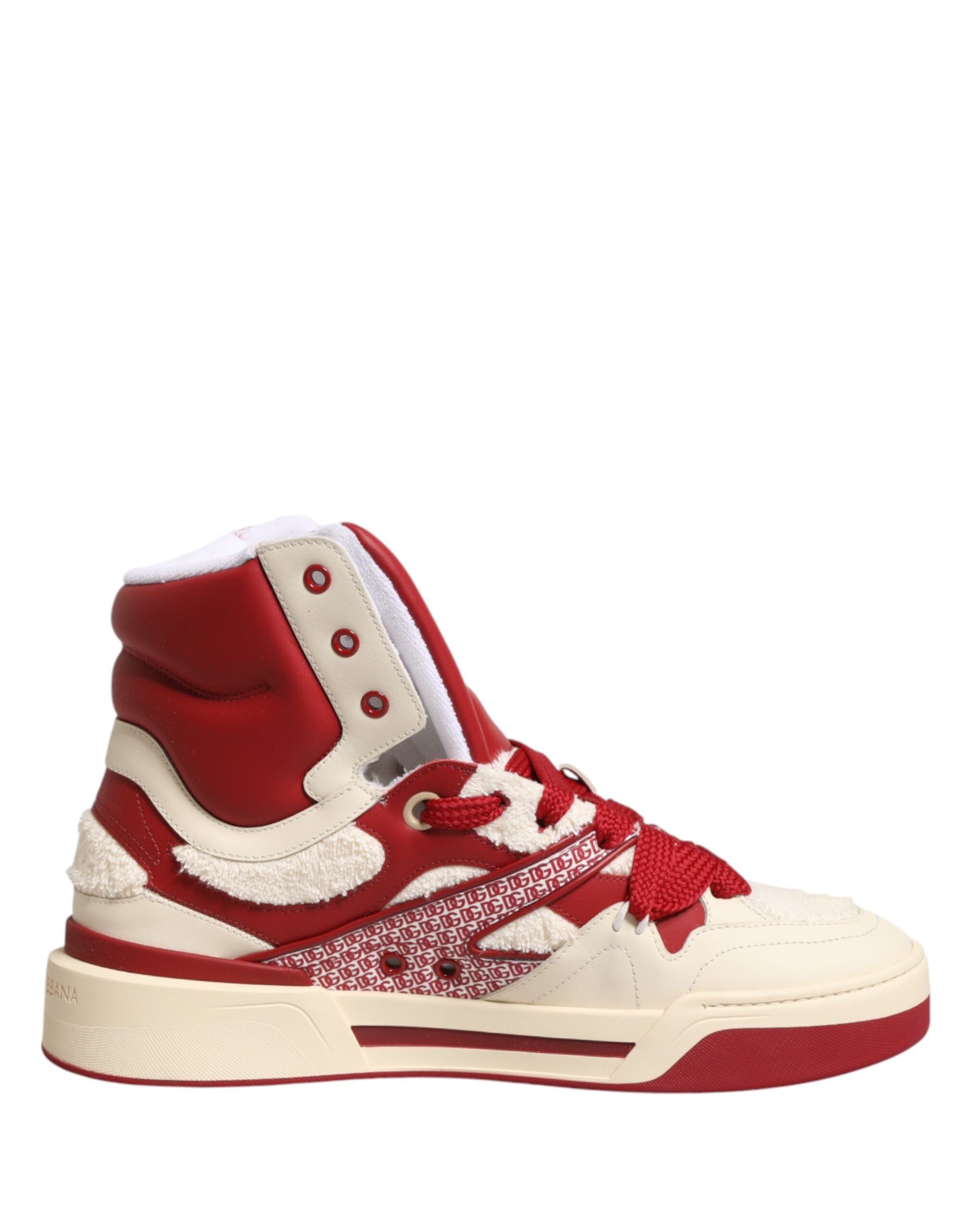 Dolce & Gabbana White Red Custom 2.Zero High Top Men Sneakers Shoes Dolce & Gabbana