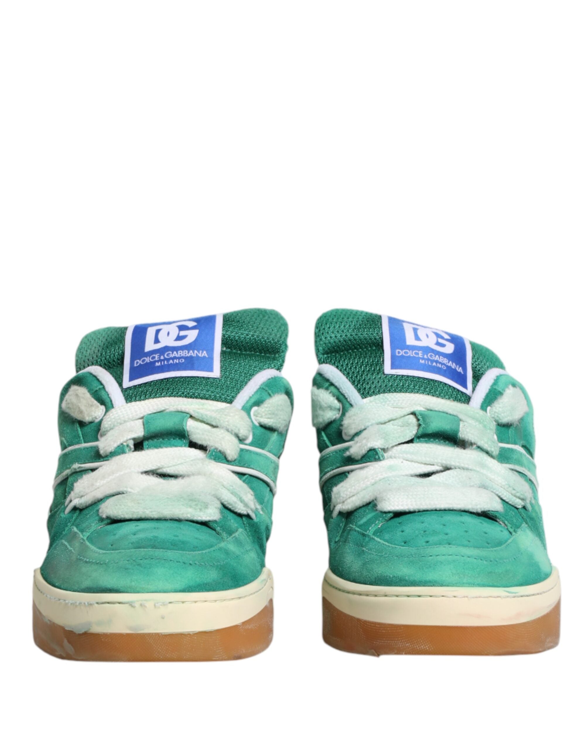 Dolce & Gabbana Green Suede New Roma Low Top Sneakers Shoes Dolce & Gabbana