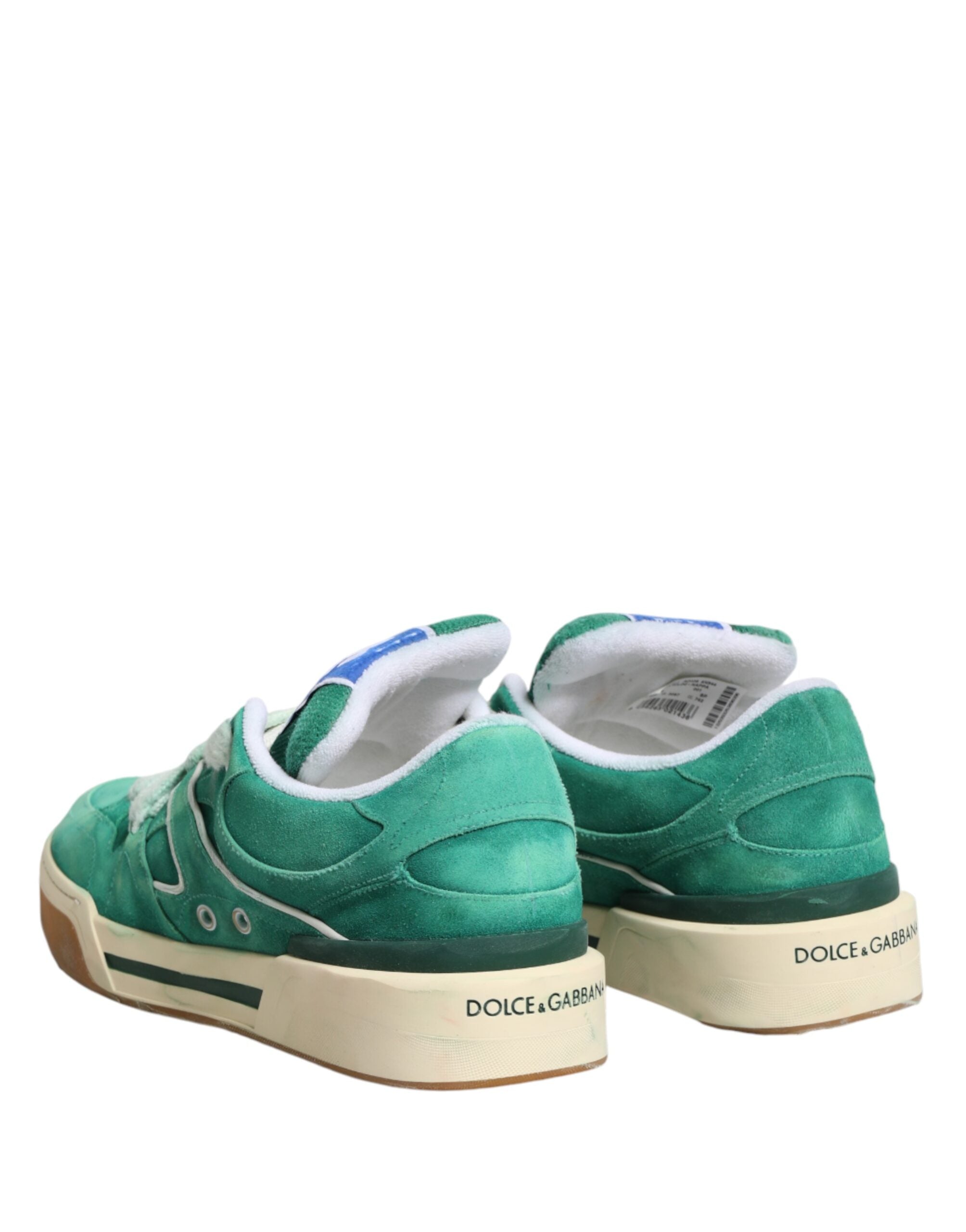Dolce & Gabbana Green Suede New Roma Low Top Sneakers Shoes Dolce & Gabbana