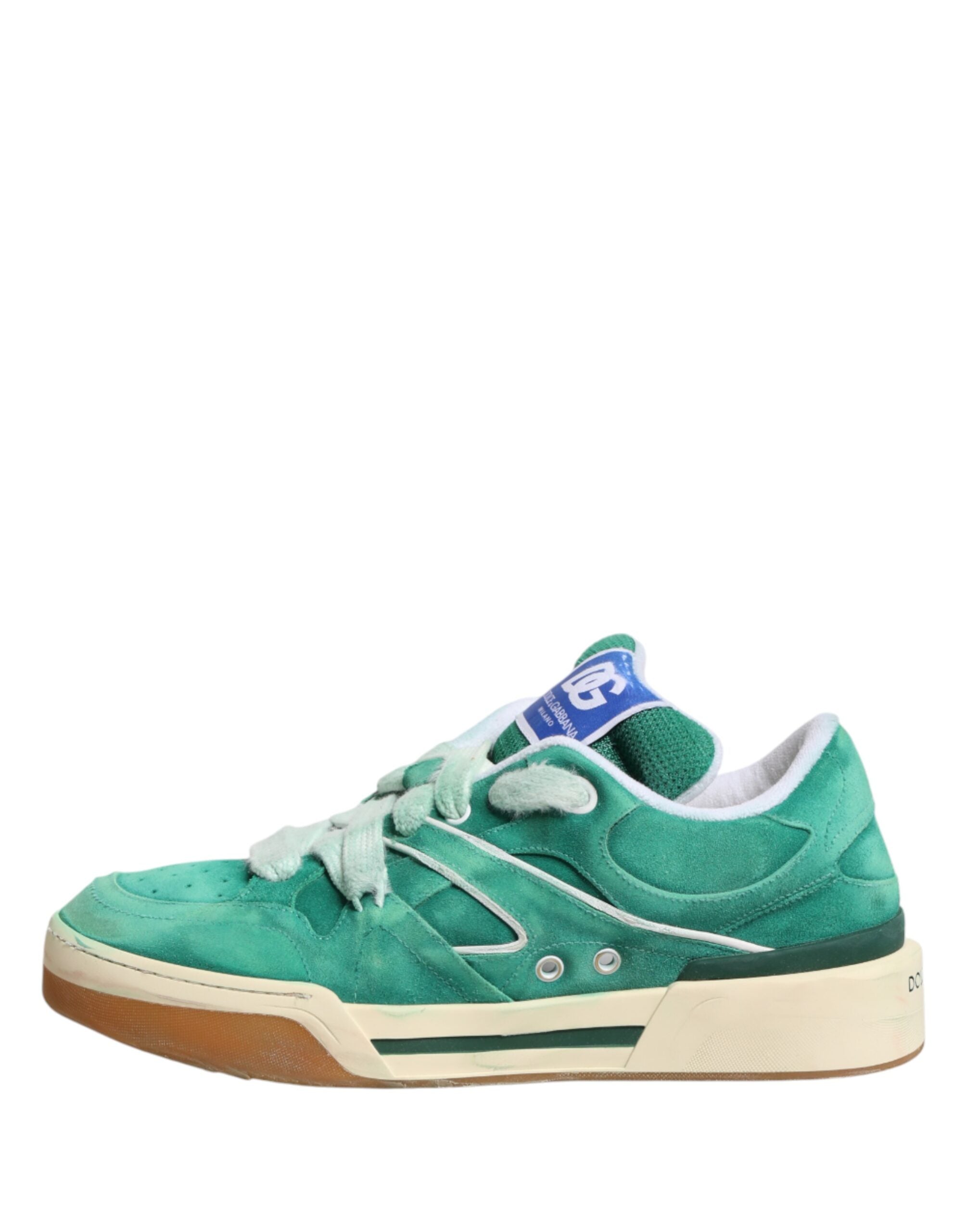 Dolce & Gabbana Green Suede New Roma Low Top Sneakers Shoes Dolce & Gabbana
