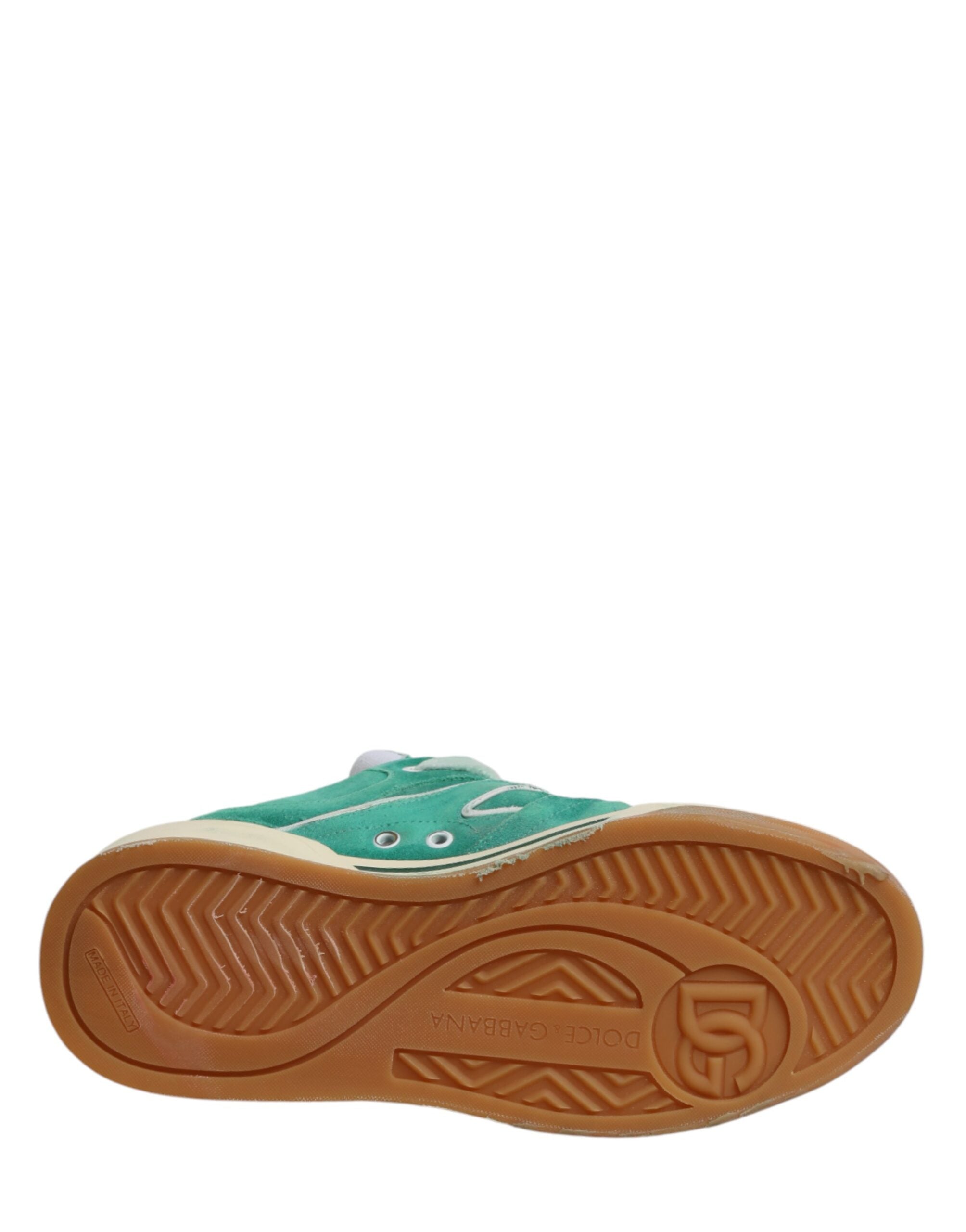 Dolce & Gabbana Green Suede New Roma Low Top Sneakers Shoes Dolce & Gabbana
