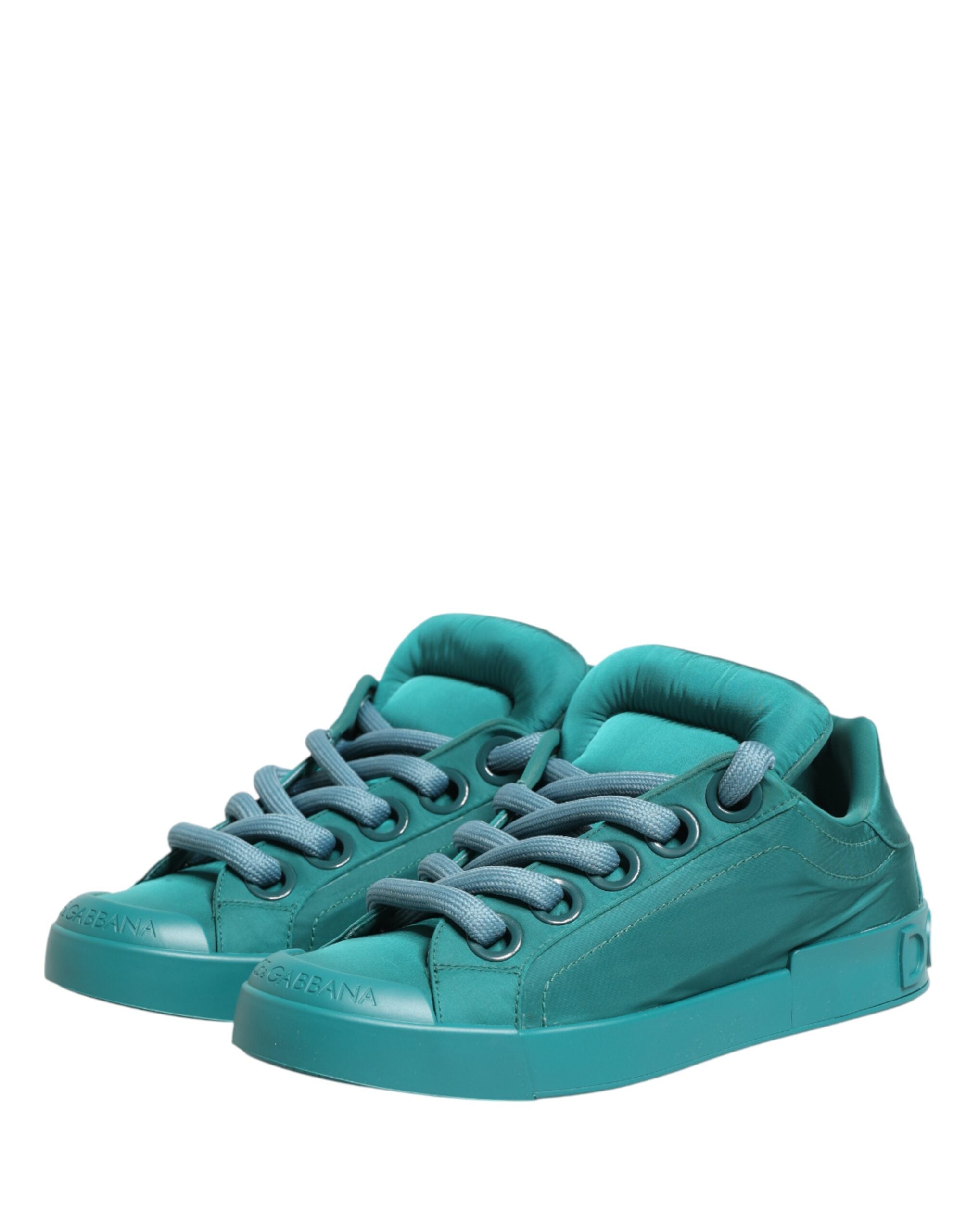 Dolce & Gabbana Teal Portofino Men Low Top Sneakers Shoes Dolce & Gabbana