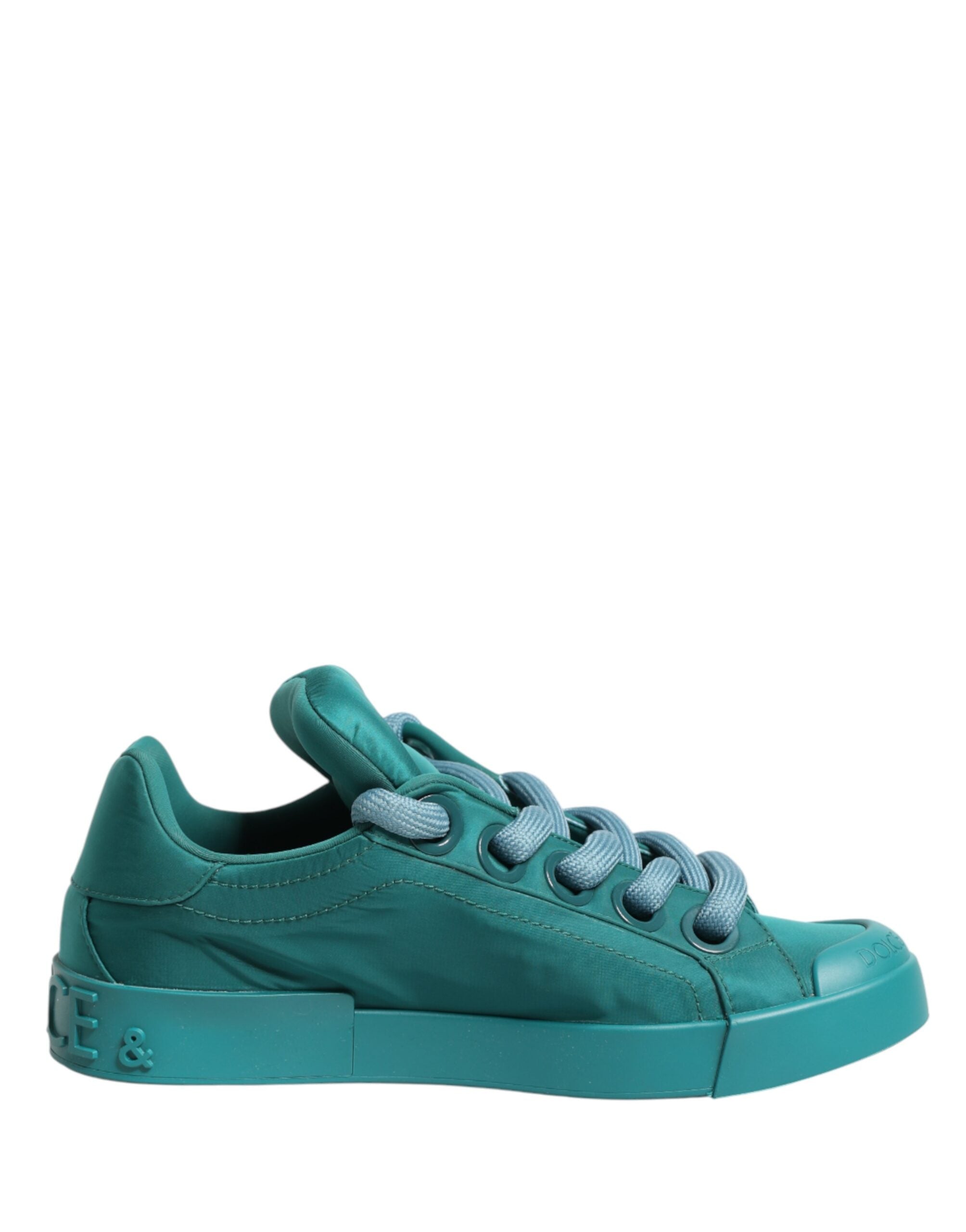 Dolce & Gabbana Teal Portofino Men Low Top Sneakers Shoes Dolce & Gabbana