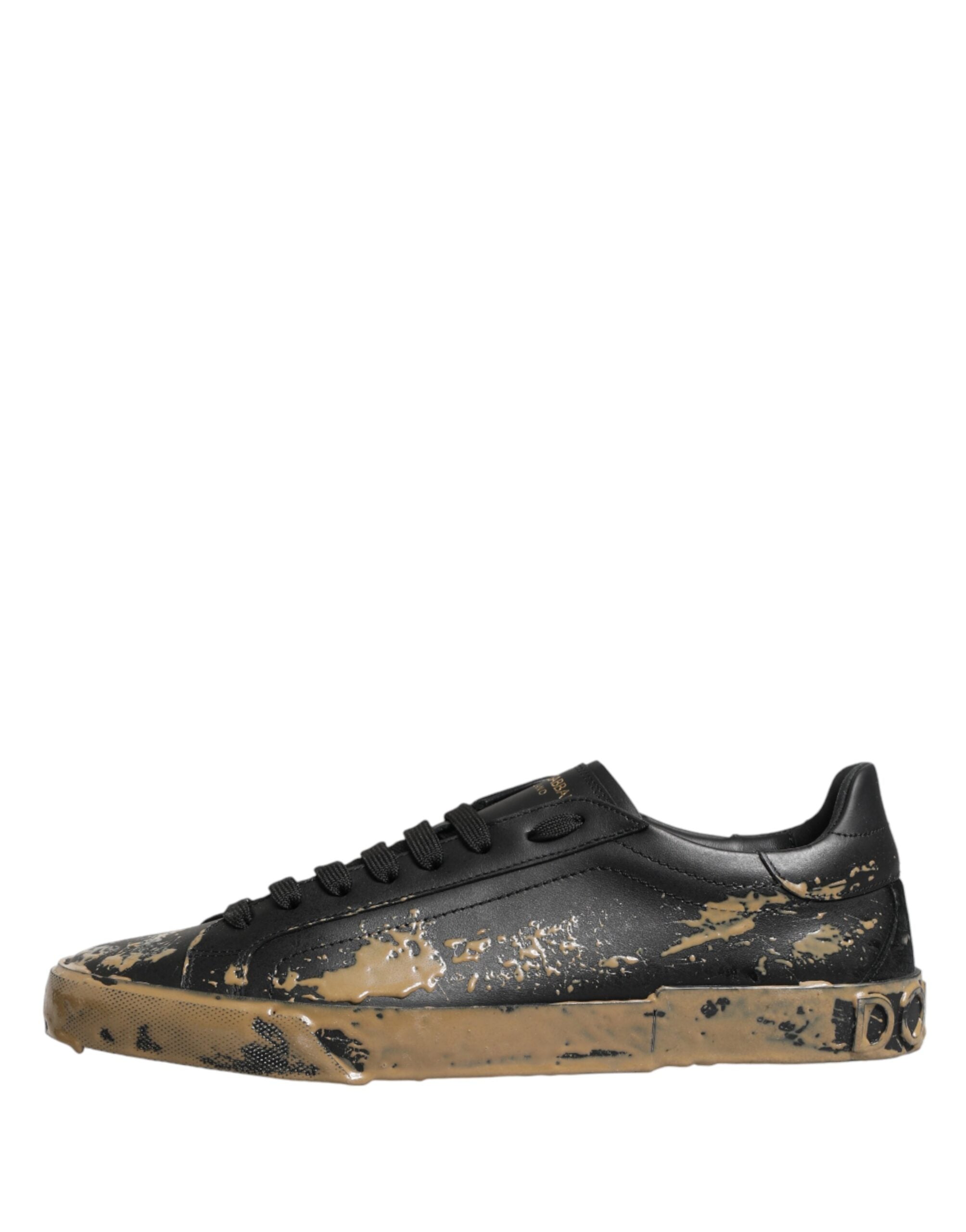 Dolce & Gabbana Black Portofino Mud Effect Low Top Sneakers Shoes Dolce & Gabbana