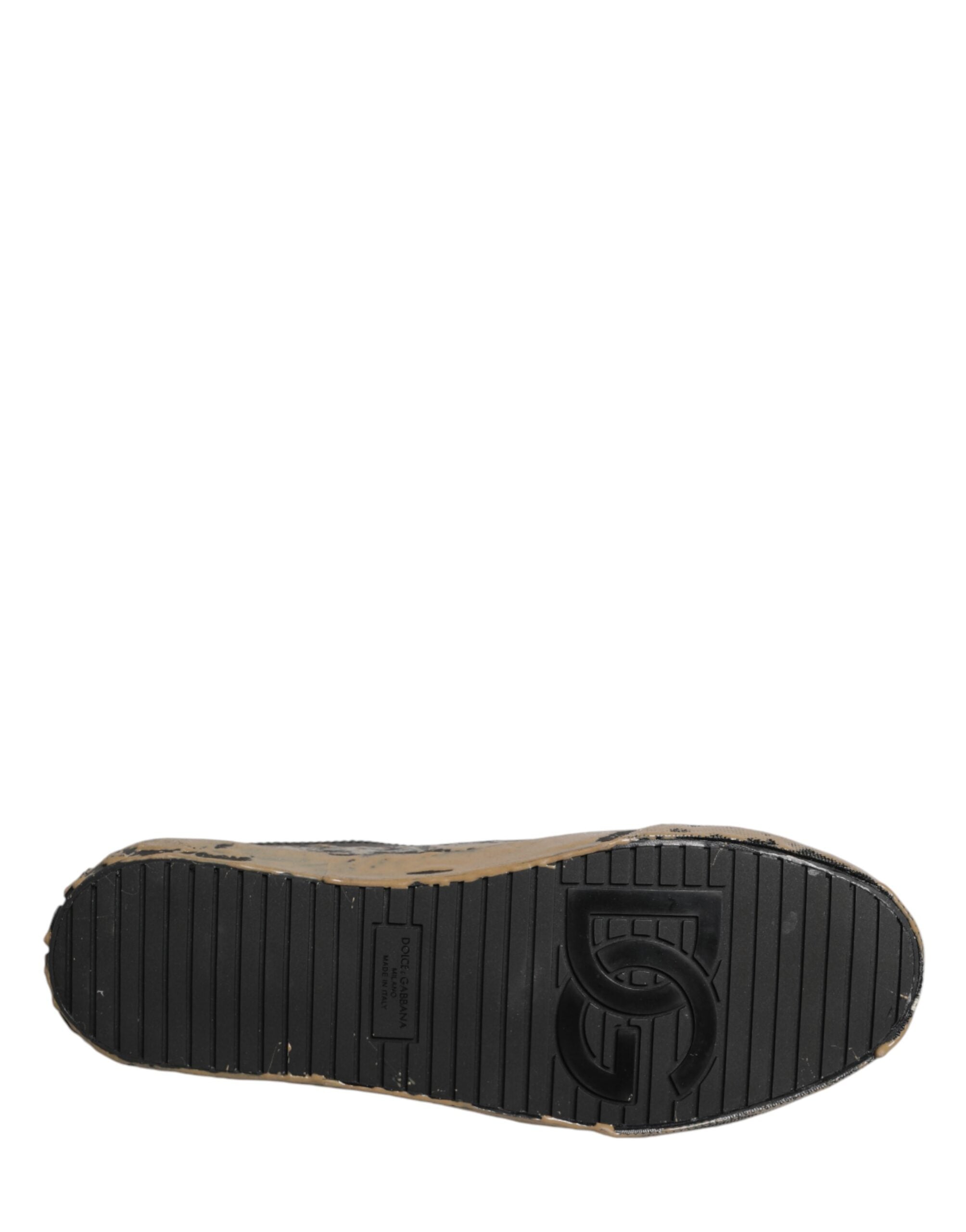 Dolce & Gabbana Black Portofino Mud Effect Low Top Sneakers Shoes Dolce & Gabbana