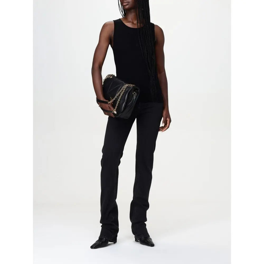 Saint Laurent Black Cotton Straight-Leg Jeans Saint Laurent