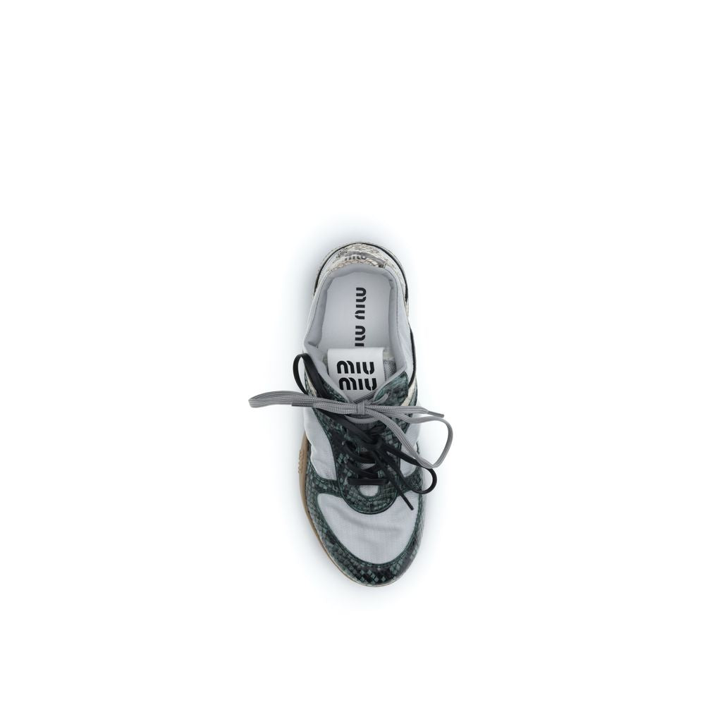 Miu Miu Gray Recycled Polyester Athletic Sneakers Miu Miu