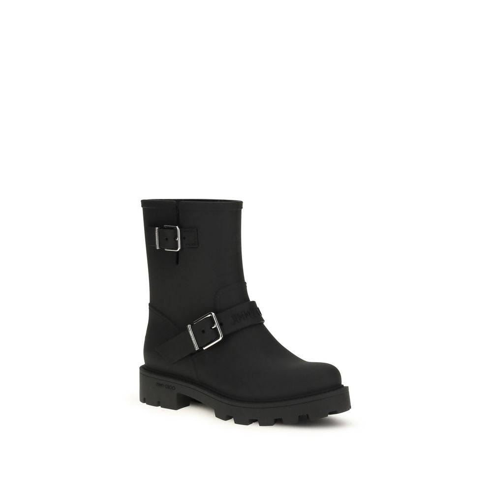 Jimmy Choo Black Polyurethane Rain Boots Jimmy Choo