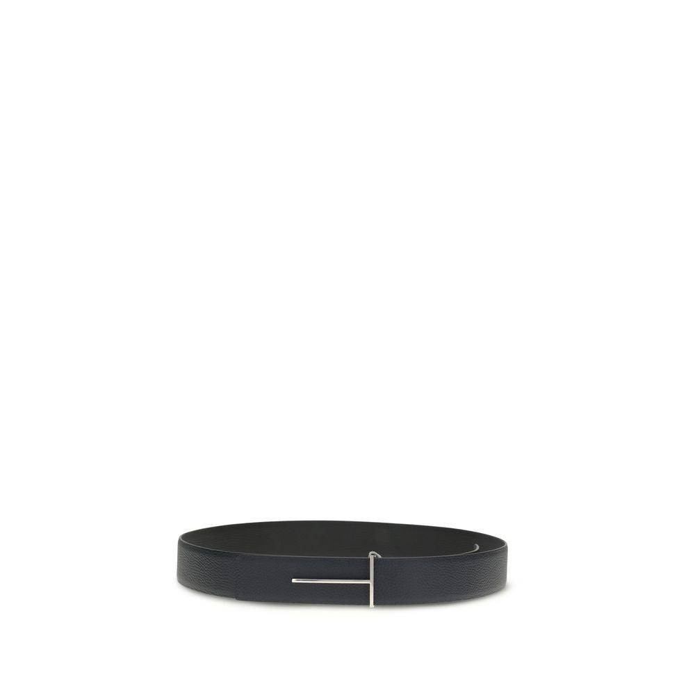 Tom Ford Blue Calf Leather Bos Taurus Regular Belt Tom Ford