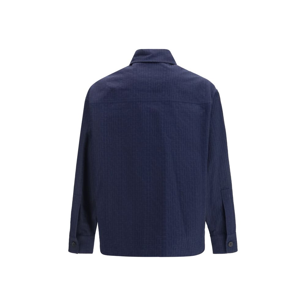 Balmain Blue Cotton Coat Balmain