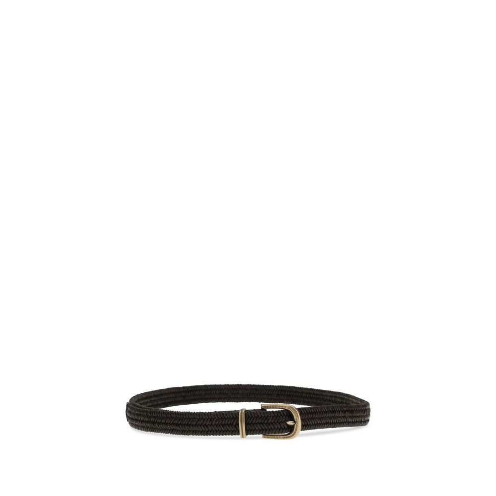 Brunello Cucinelli Black Calf Leather Bos Taurus Regular Belt Brunello Cucinelli