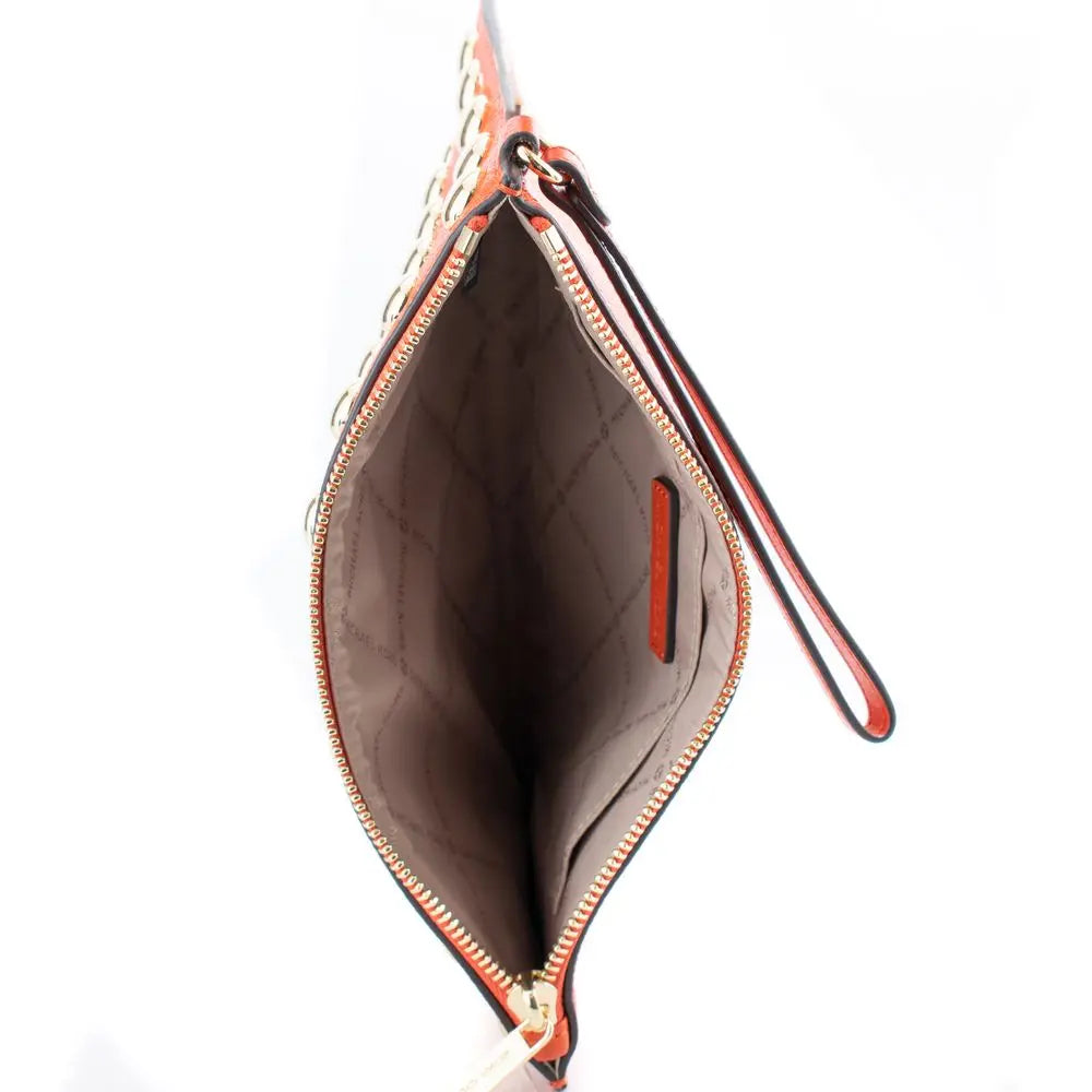 Michael Kors Orange Leather Clutch Bag Michael Kors
