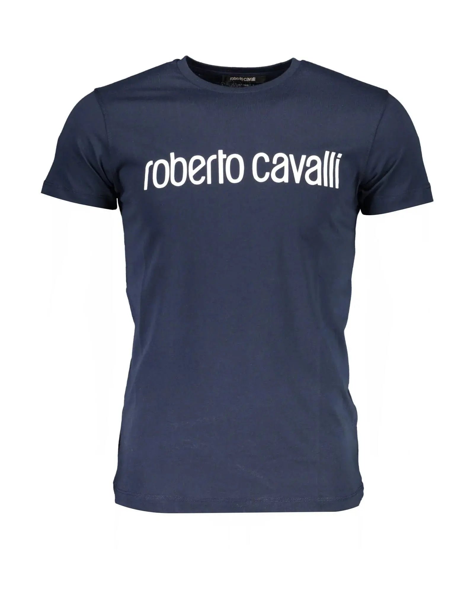 Roberto Cavalli Blue Cotton T-Shirt Roberto Cavalli