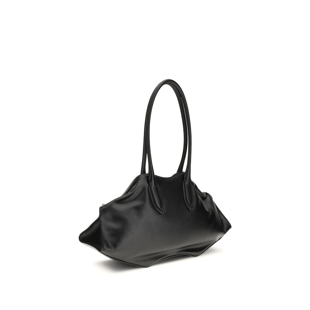Alexander McQueen Black Calf Leather Bos Taurus Shoulder Bag Alexander McQueen