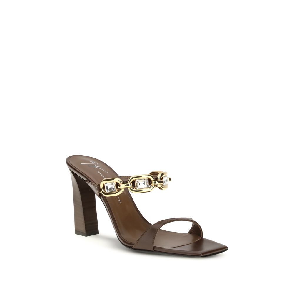 Giuseppe Zanotti Brown Calf Leather Bos Taurus Sandals Giuseppe Zanotti