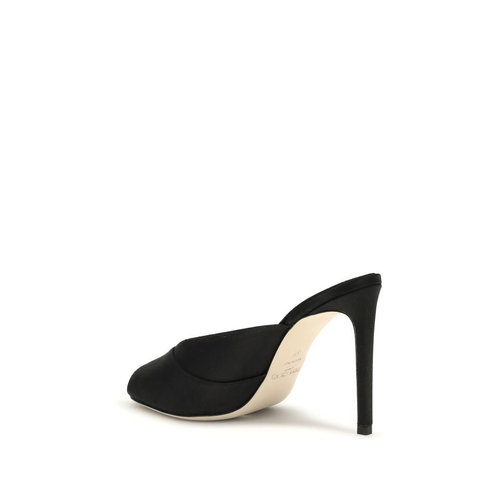 Jimmy Choo Black Calf Leather Bos Taurus Stiletto Heel Sandals Jimmy Choo