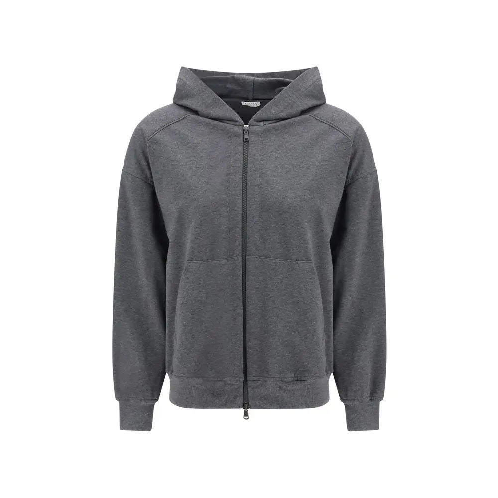 Brunello Cucinelli Gray Cotton Sweatshirt Brunello Cucinelli