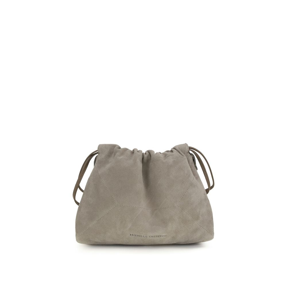 Brunello Cucinelli Gray Calf Leather Bos Taurus Clutch Bag Brunello Cucinelli