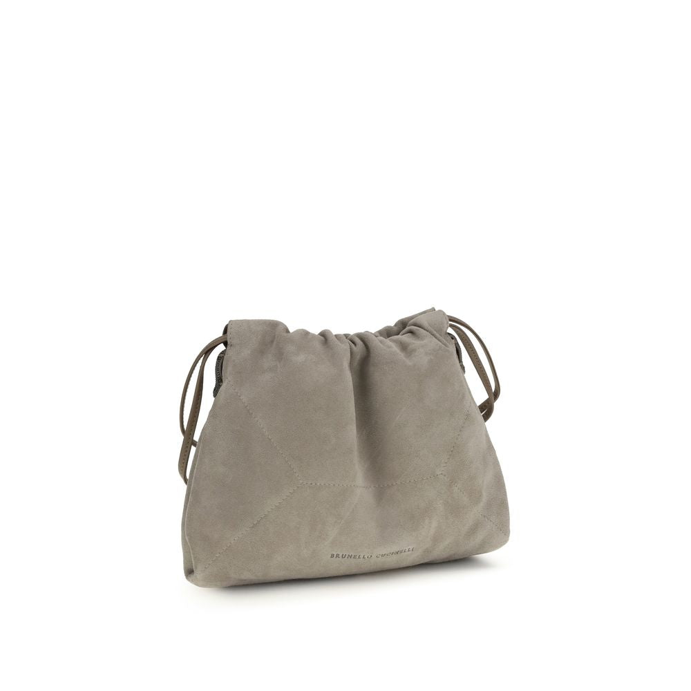 Brunello Cucinelli Gray Calf Leather Bos Taurus Clutch Bag Brunello Cucinelli