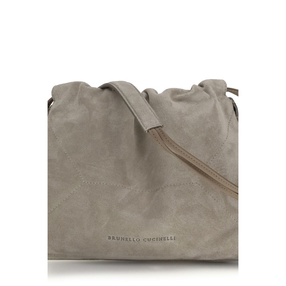 Brunello Cucinelli Gray Calf Leather Bos Taurus Clutch Bag Brunello Cucinelli