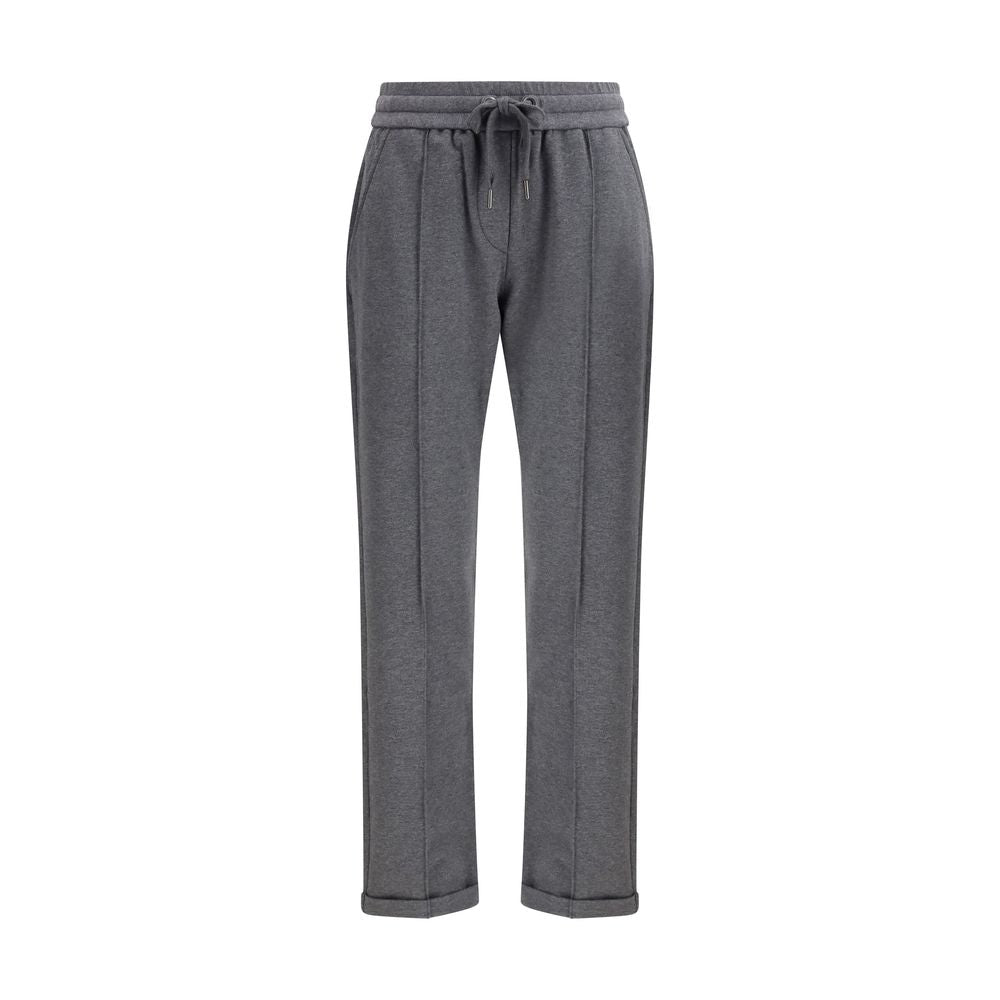 Brunello Cucinelli Gray Cotton Athletic Pants Brunello Cucinelli