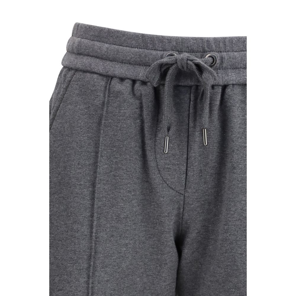 Brunello Cucinelli Gray Cotton Athletic Pants Brunello Cucinelli